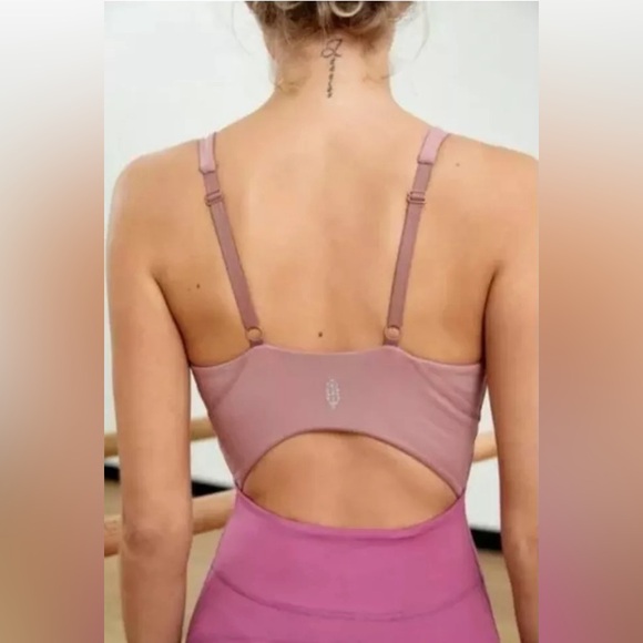 FREE PEOPLE MOVEMENT Total Triumph One-piece Workout Bodysuit Dusky Berry XS NWT - Picture 4 of 7
